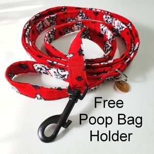 🐶 3 for $15 * Pablo Red Corduroy Fabric Dog Leash